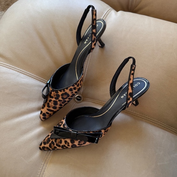 Cole Haan | Noella Bow Slingback Pumps in Leopard Print - Picture 4 of 5